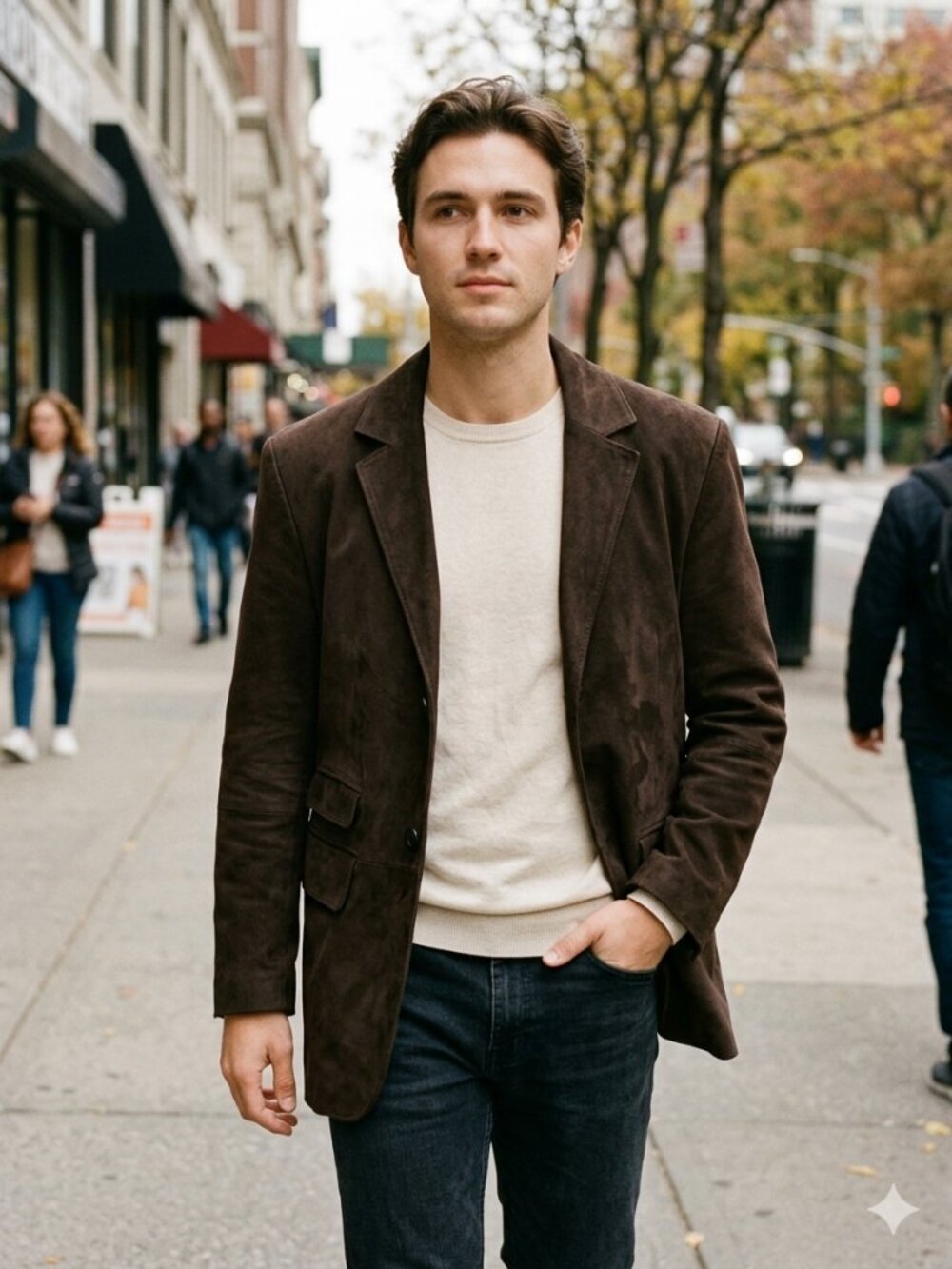 Daniel Cremieux Brown 100% Leather Blazer Sport Coat Men’s Medium